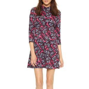 Rebecca Taylor  Mystic Floral Mockneck Sheath Dress 3/4 Sleeve